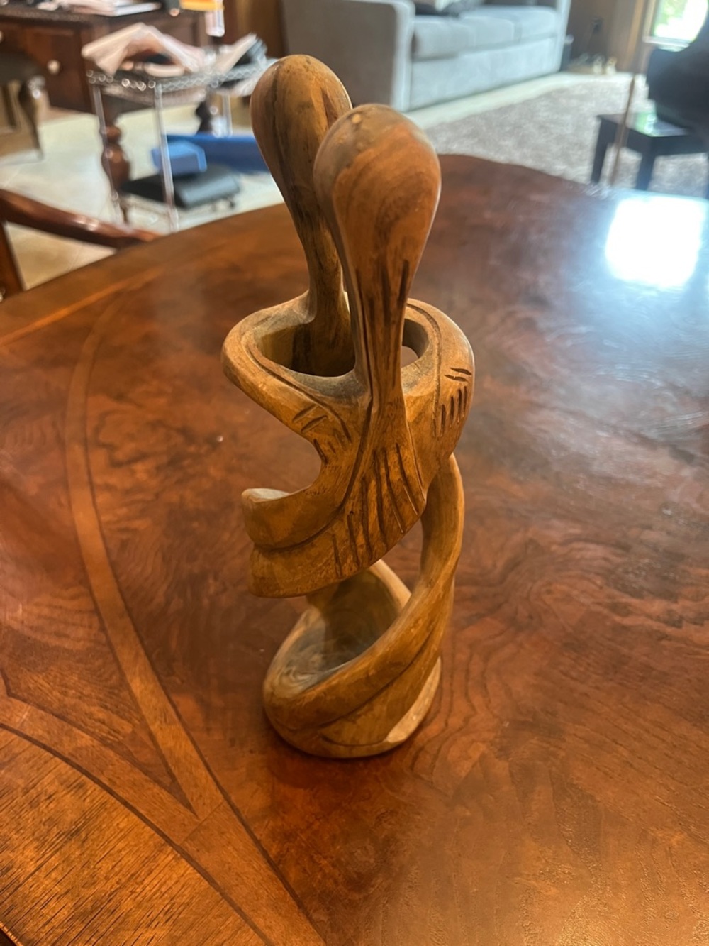 Hand Crafted Twisted Embrace Sculpture – Brown and Tan - Picture 9 of 10